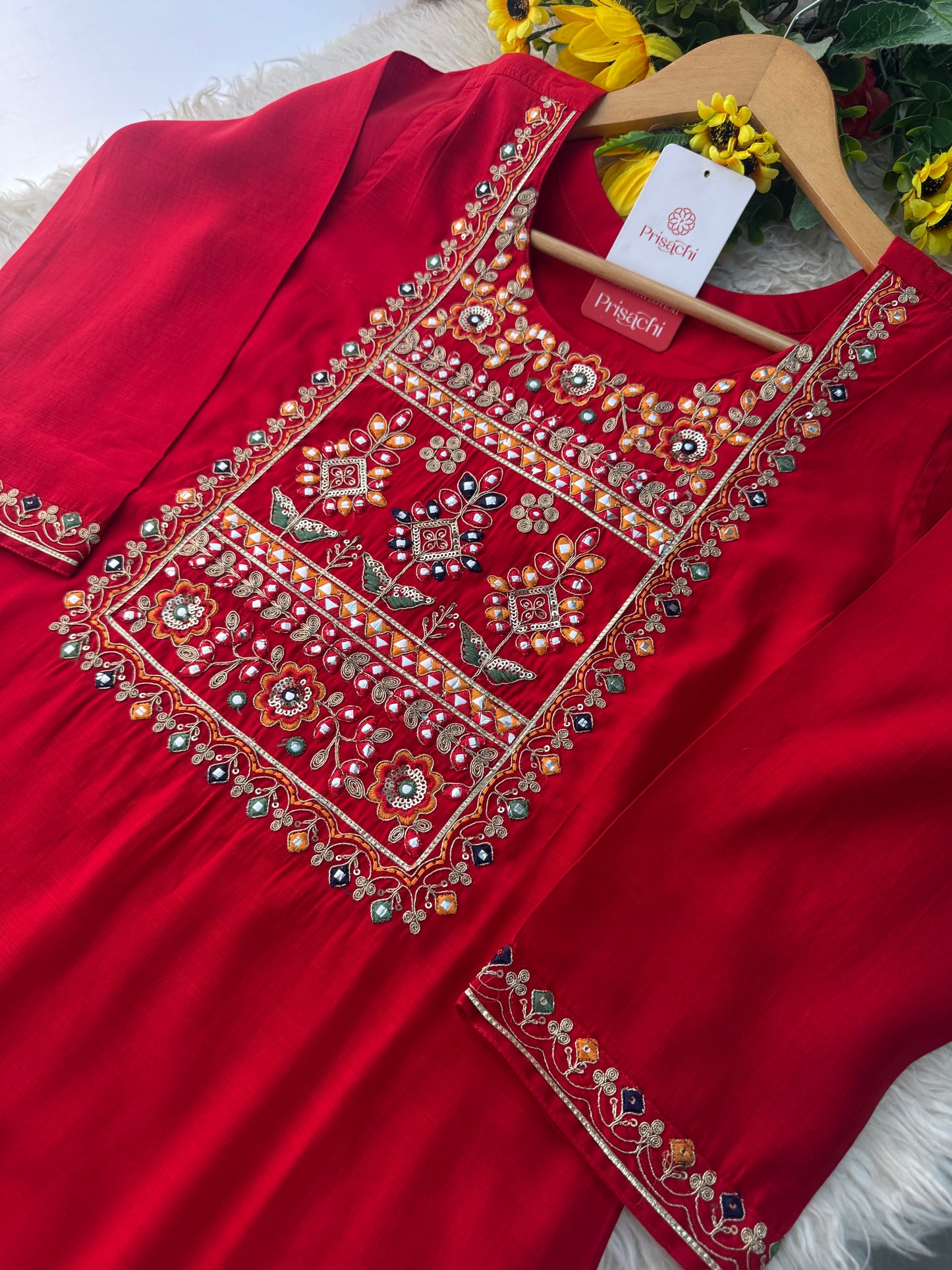 Prisachi Pink kurta set with dupatta