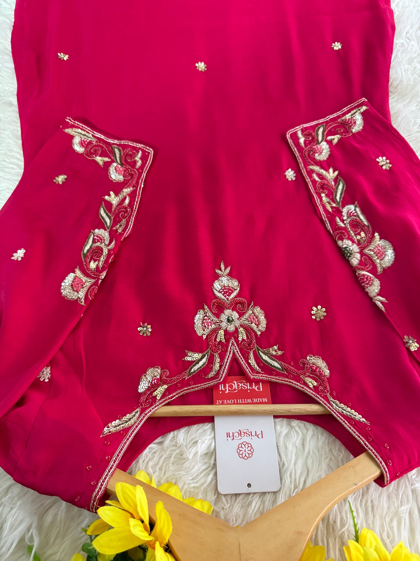 Prisachi Black Embroidered kurta bottom with dupatta