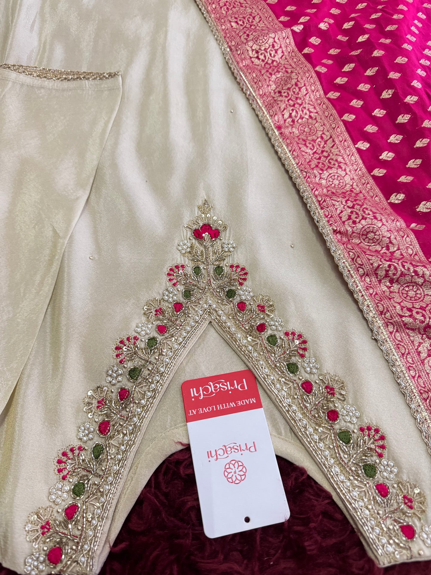 White embroidered kurta set with dupatta