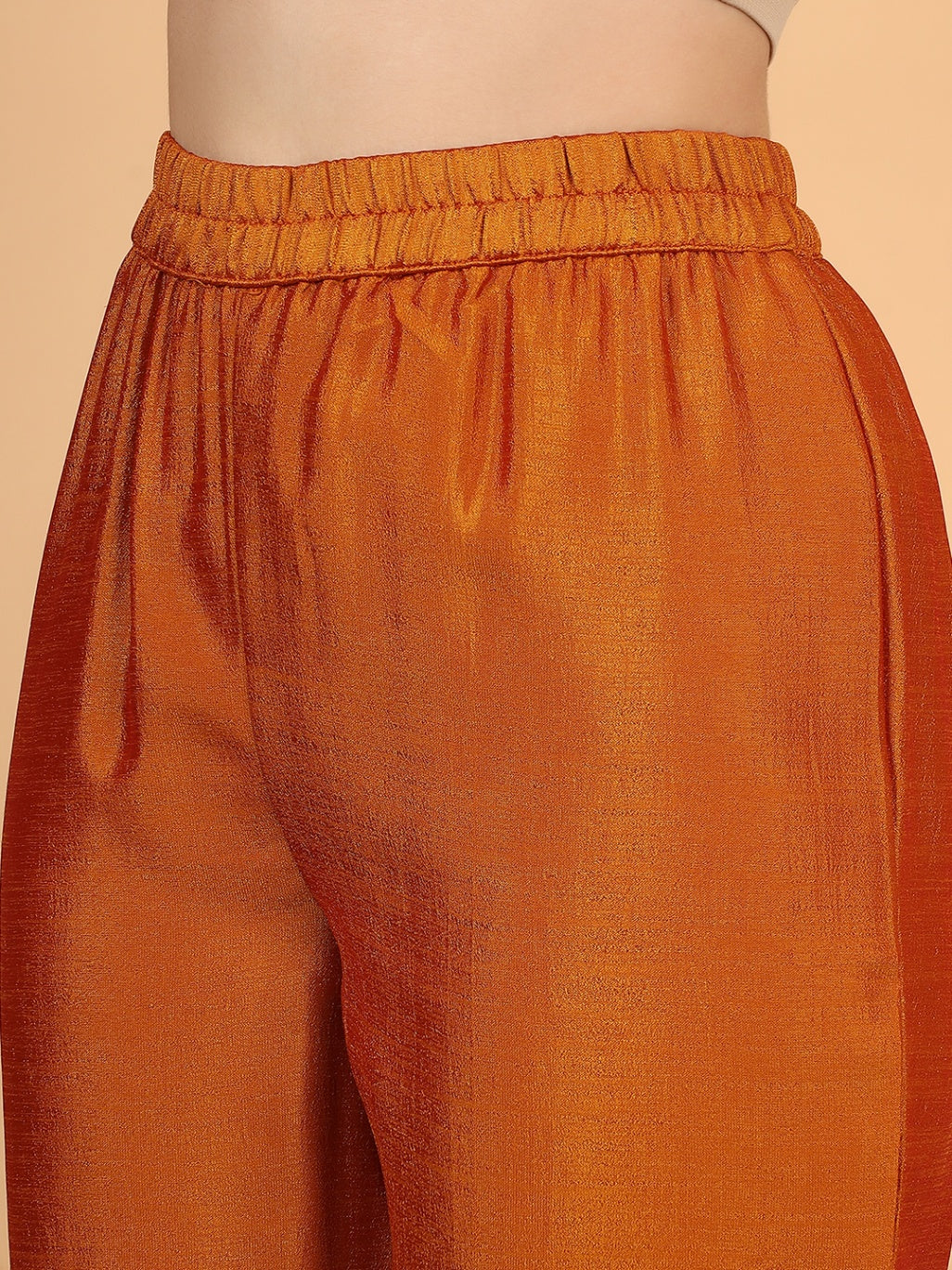 Women Orange Designer Embroidered Kurta set with dupatta with Pant