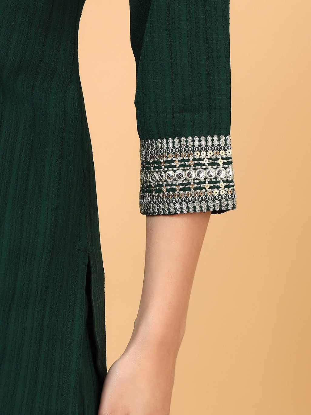 Women Green Designer  Embroidered Kurta set with dupatta with Pant