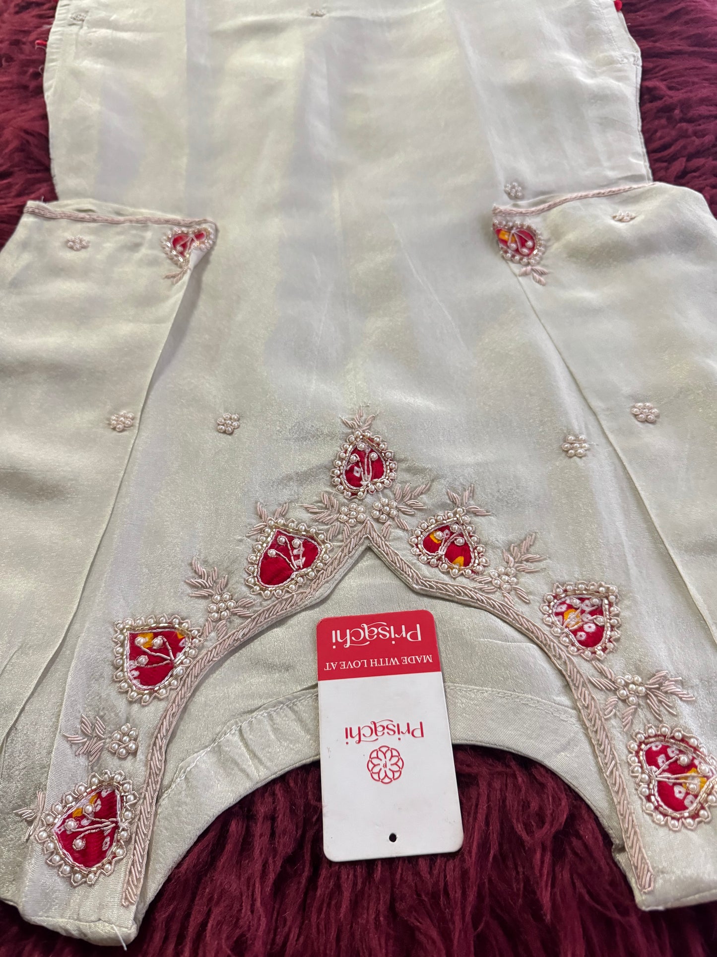 White embroidered kurta set with dupatta