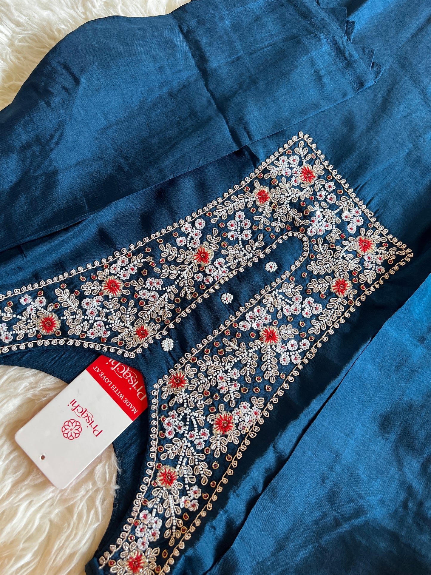 Blue embroidered kurta Pant with dupatta