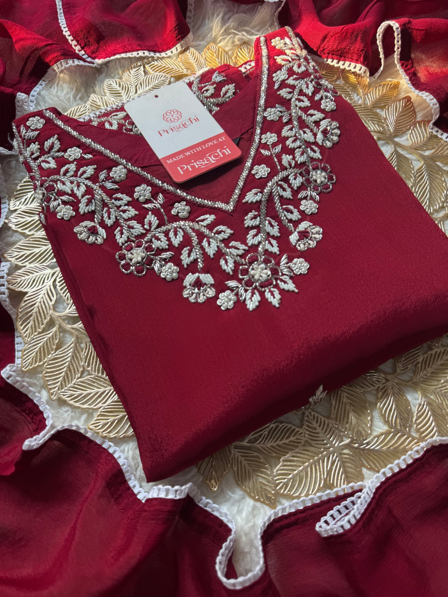 Embroidered kurti sharara set with dupatta