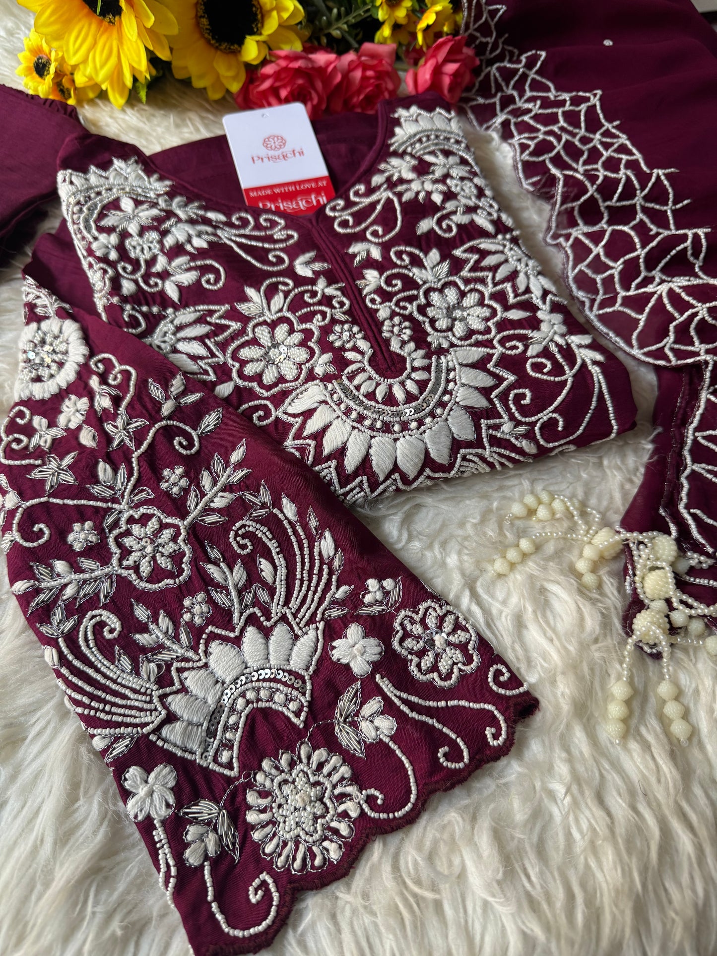 Desinger Embroidered kurta Bottom with dupatta