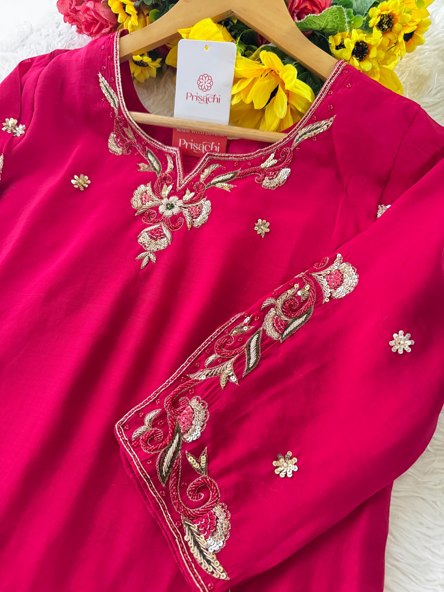 Prisachi Black Embroidered kurta bottom with dupatta