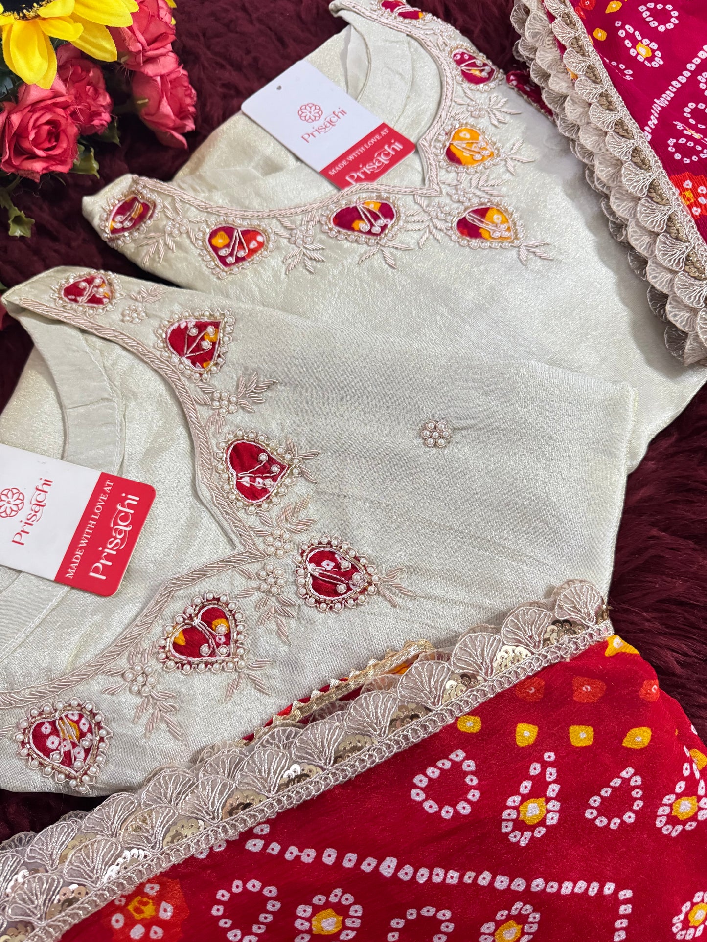 White embroidered kurta set with dupatta
