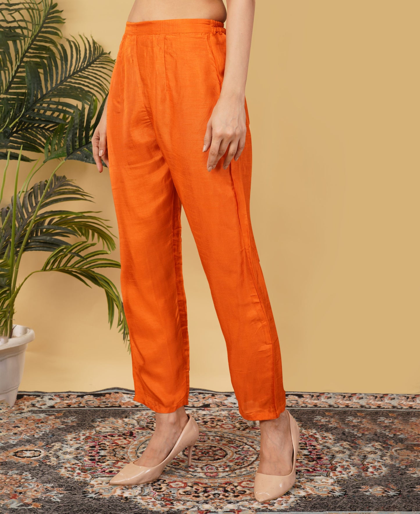 Orange Designer Embroidered Ethnic Kurta Set with Pant & Dupatta - Prisachi Official
