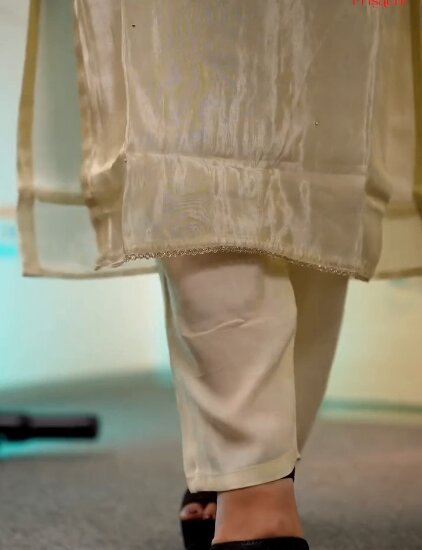 Prisachi Off White Embroidered Kurta Set with Pants And Banarasi Dupatta for Women | Designer Ethnic Suit