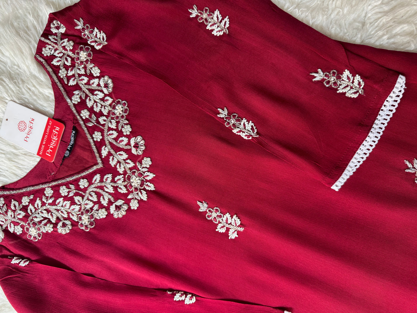 Embroidered kurti sharara set with dupatta