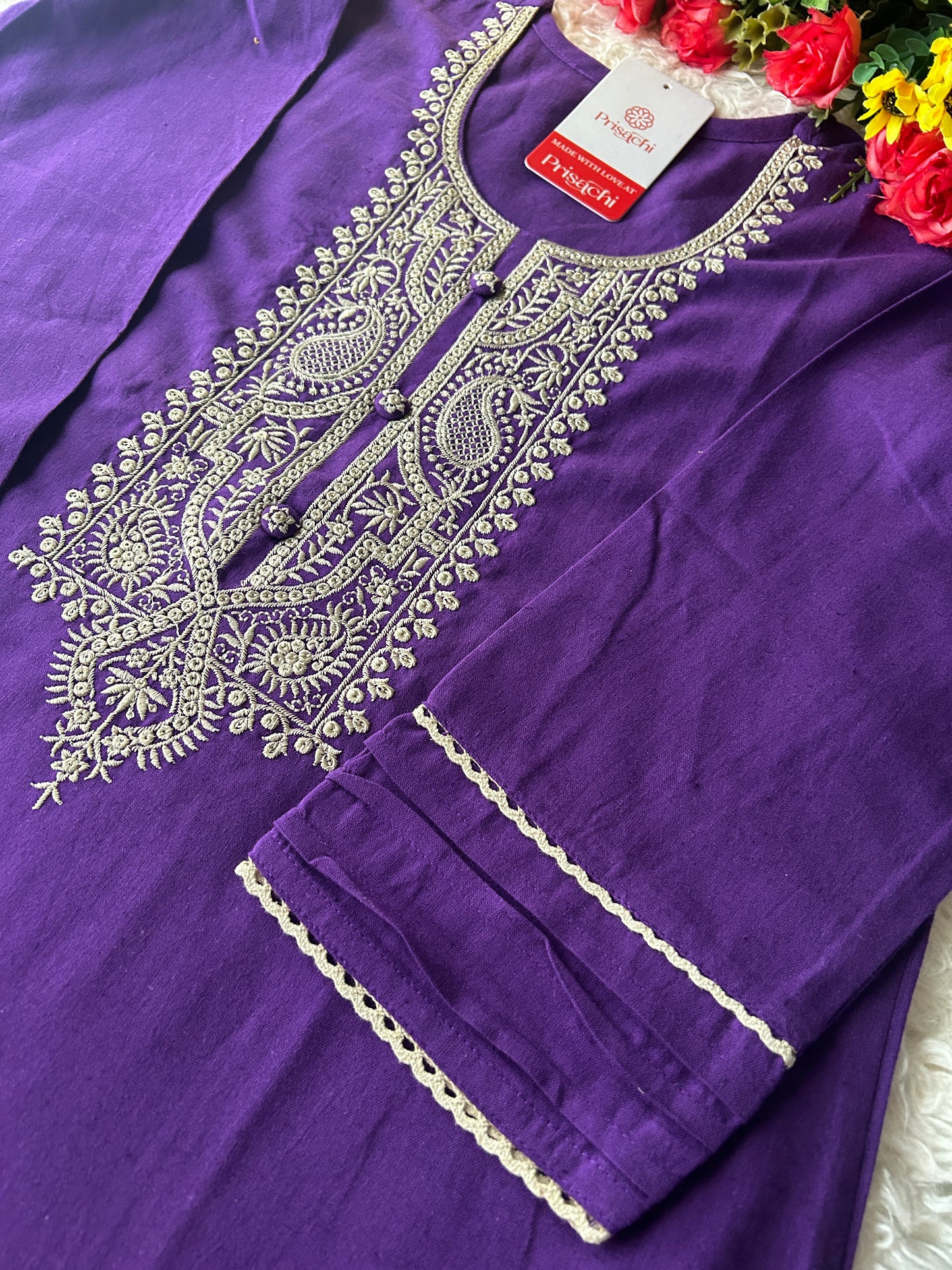 Purple kurta bottom with dupatta