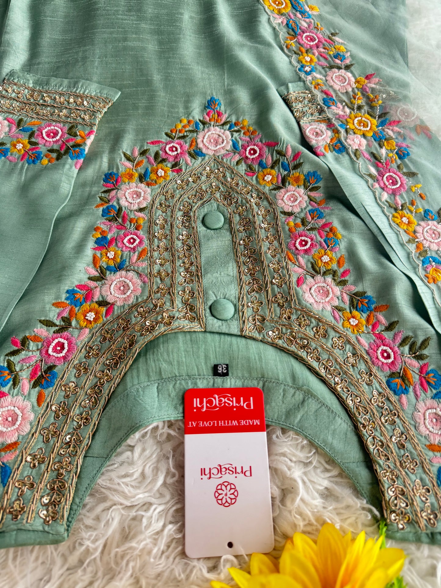 Pista Green Embroidered Kurta bottom With Dupatta