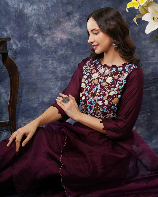 Desinger Embroidered kurta Bottom  with dupatta
