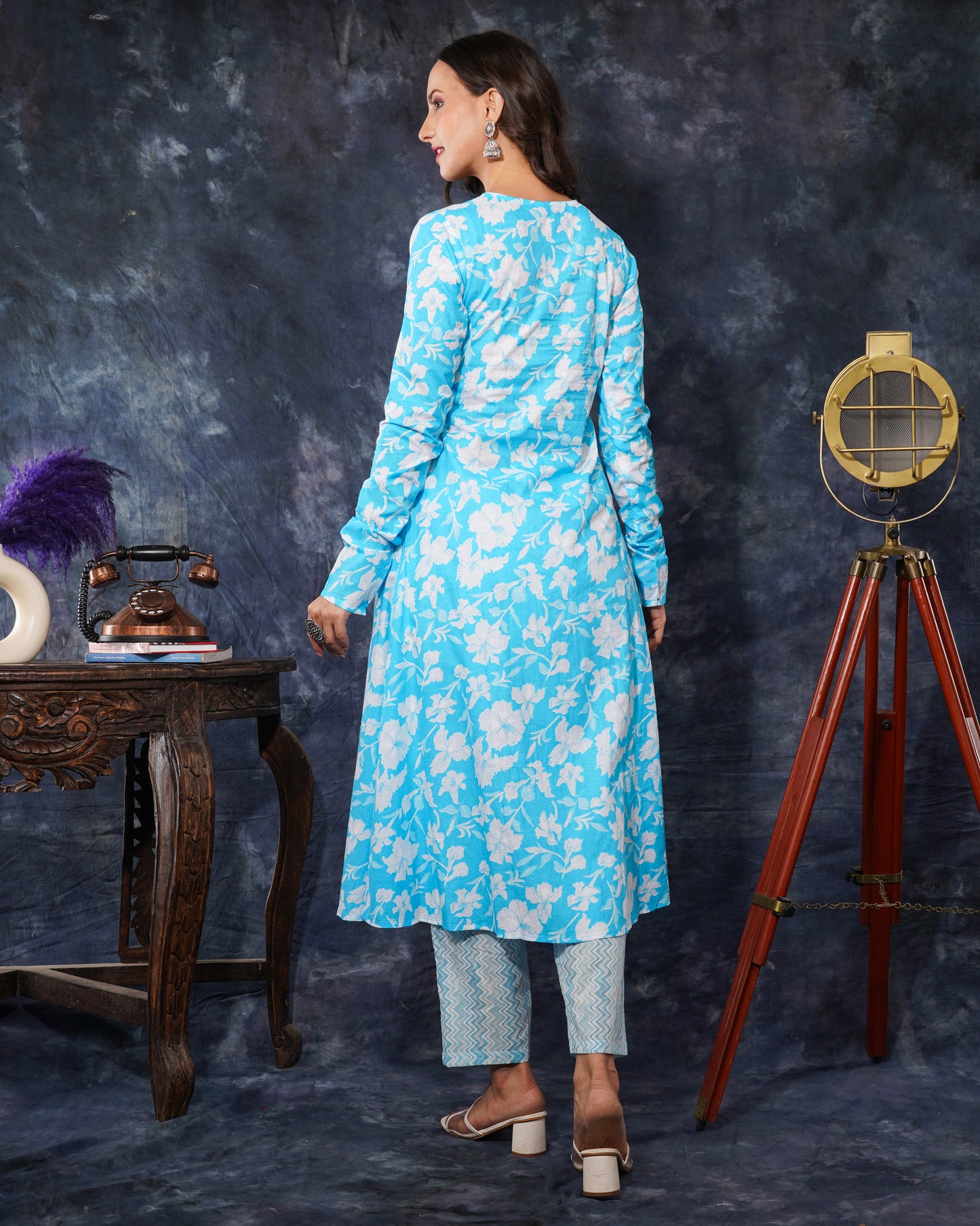 Prisachi Cotton A-line Kurti with pockets, comfy pant, and dupatta for Women