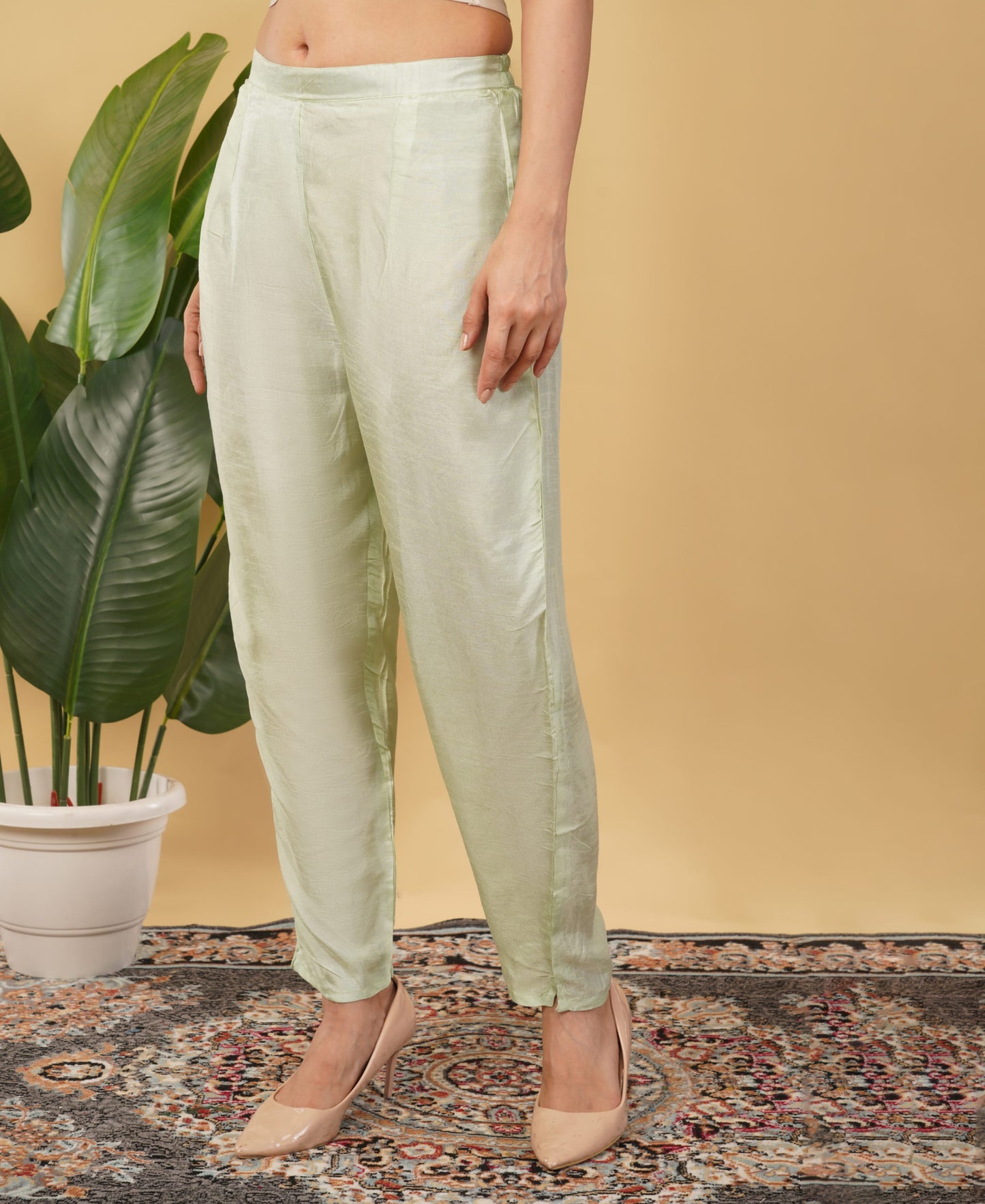 Pista Green Designer Embroidered Ethnic Kurta Set with Pant & Dupatta - Prisachi Official