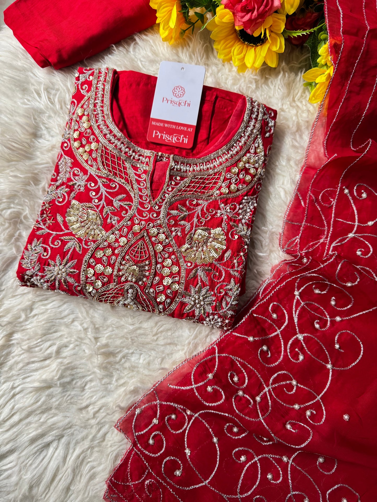 Desinger Embroidered kurta Bottom with dupatta