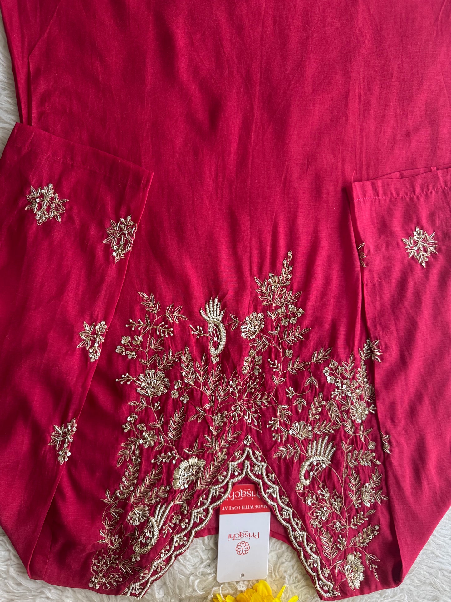 Designer Pink Embroidered kurta set with dupatta