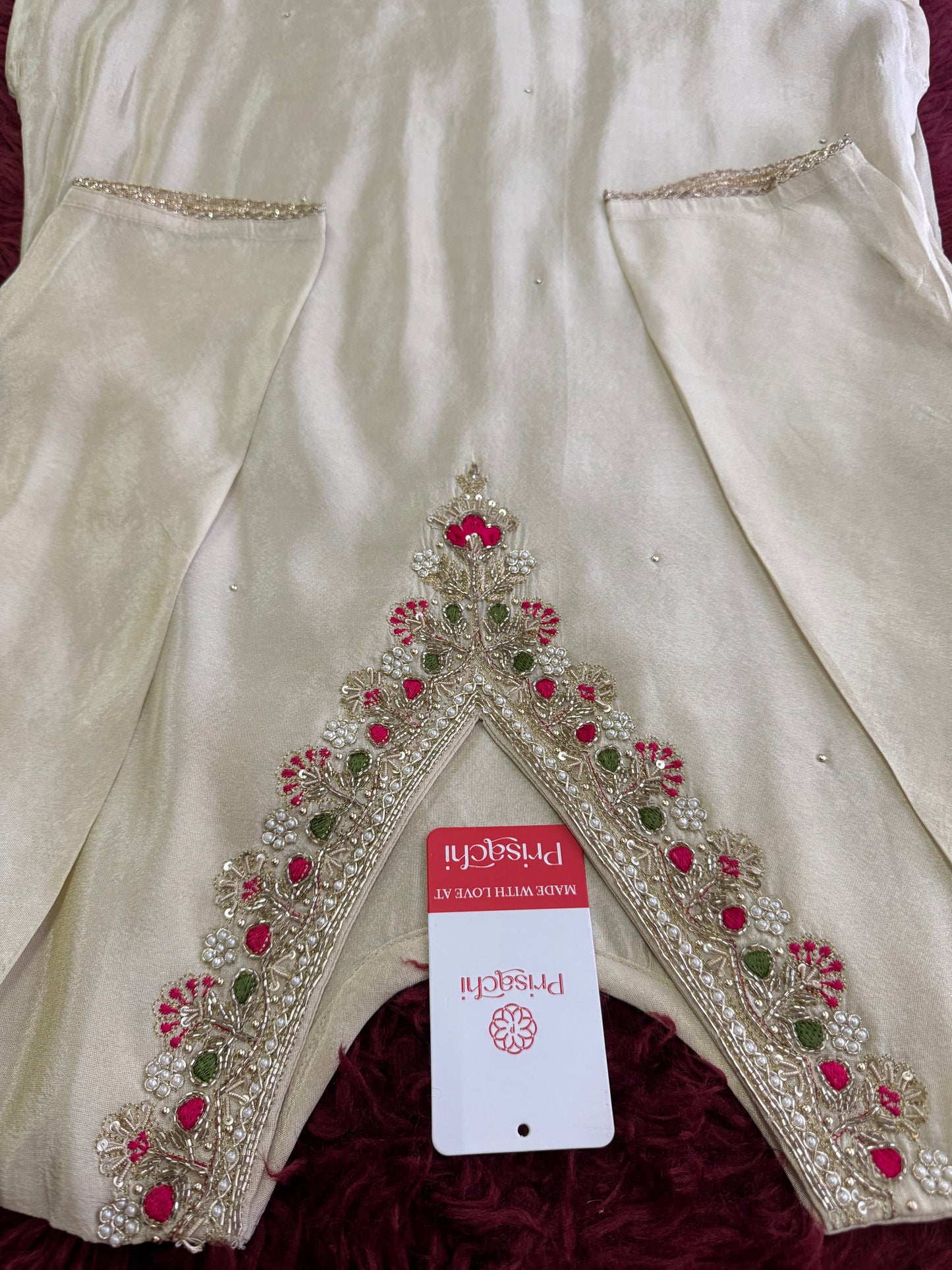 White embroidered kurta set with dupatta