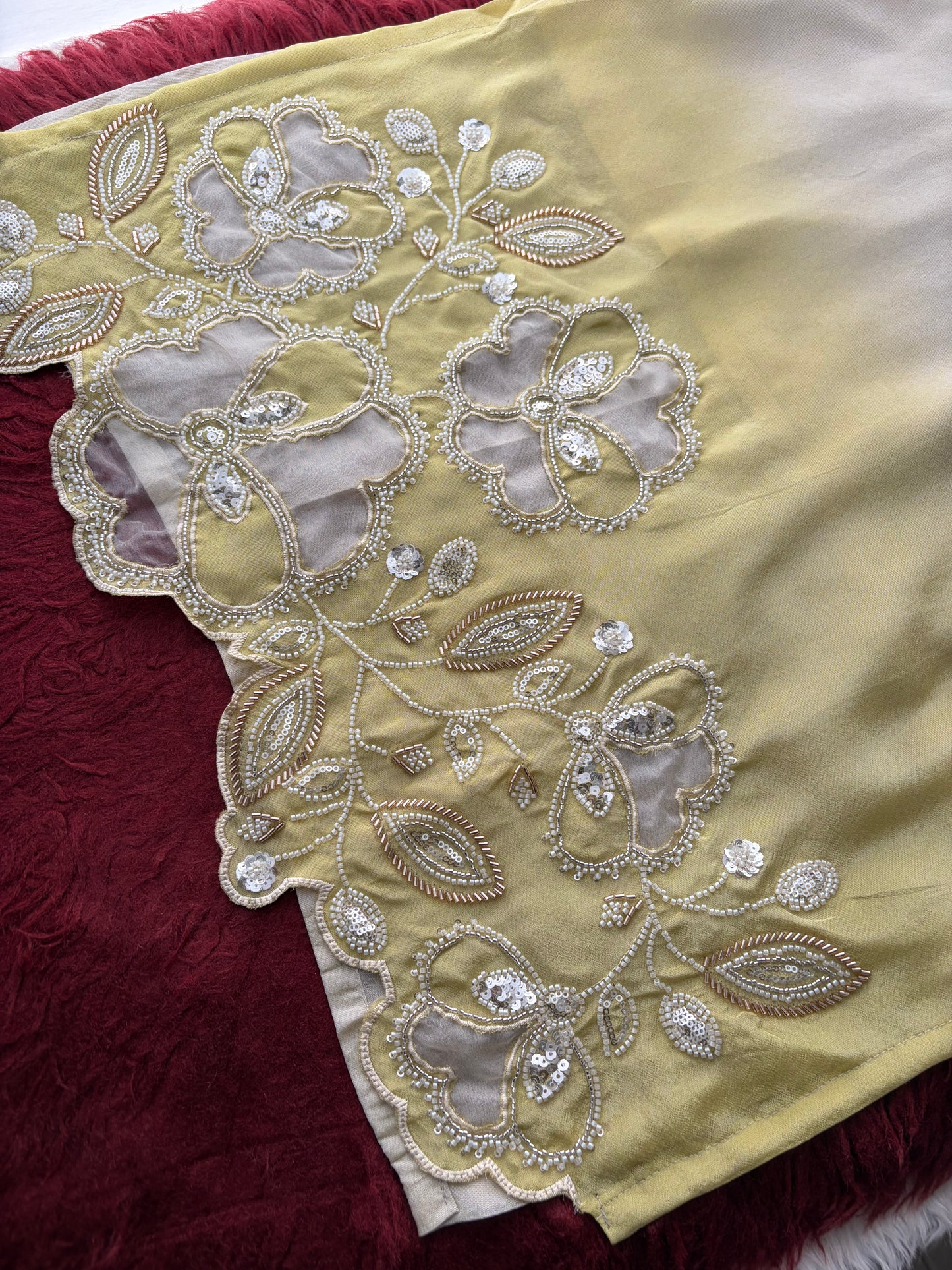 Elegant Gradient Off-White Embroidered Kurta Set with Palazzo | Ethnic Co-Ord Set
