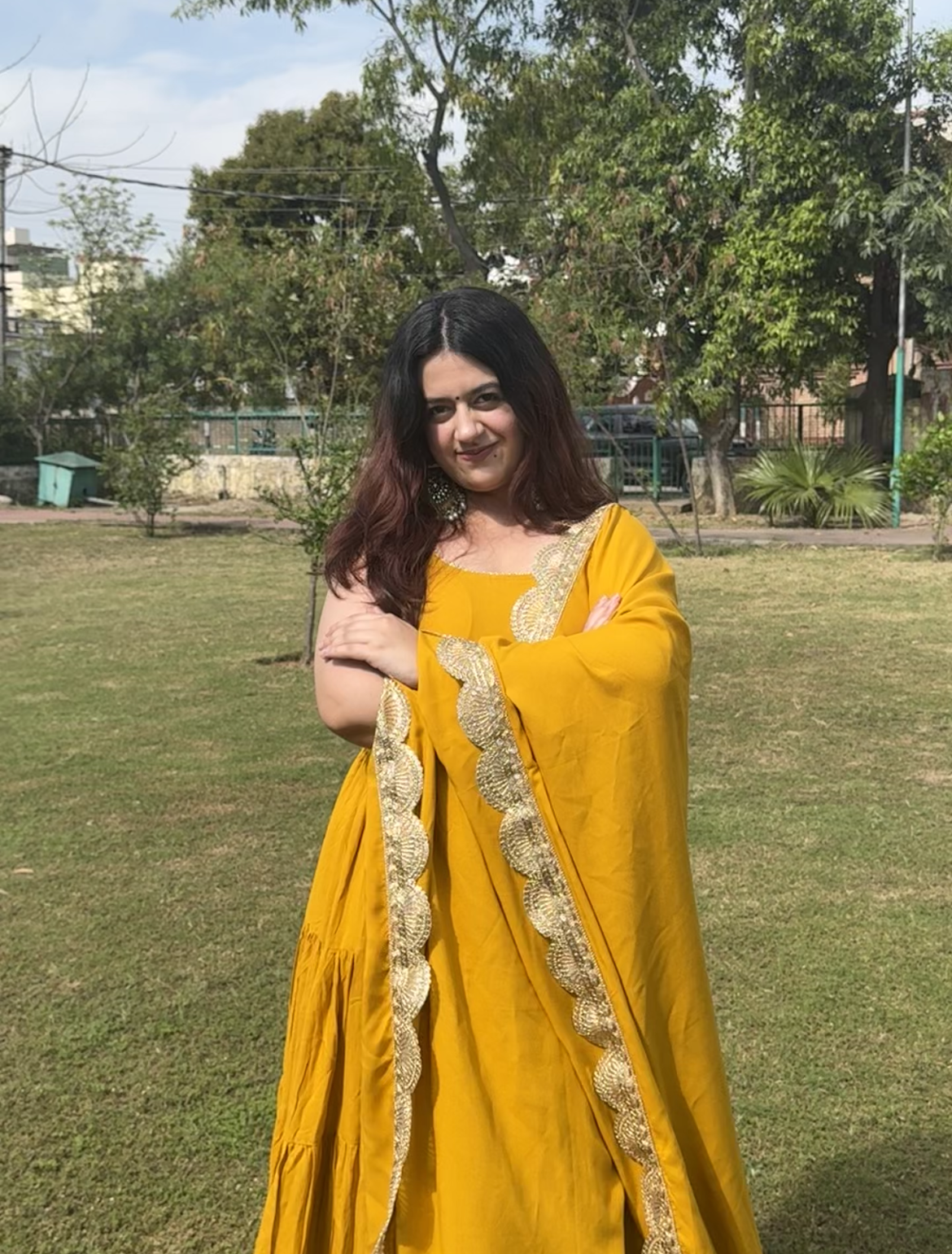 Mustard Yellow Anarkali Dress - Prisachi Official
