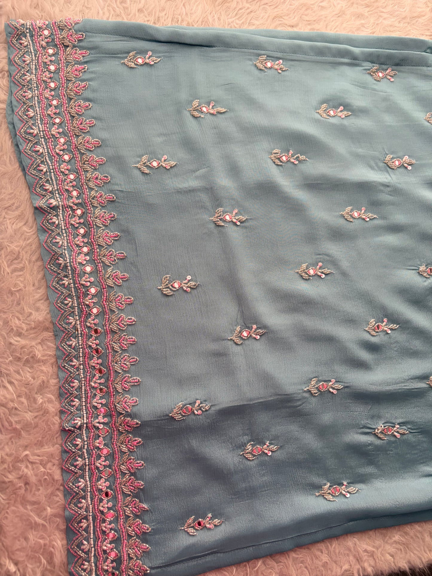 Blue Zardozi Embroidered Sharara Suit Set with Dupatta | Festive & Wedding Ethnic Wear