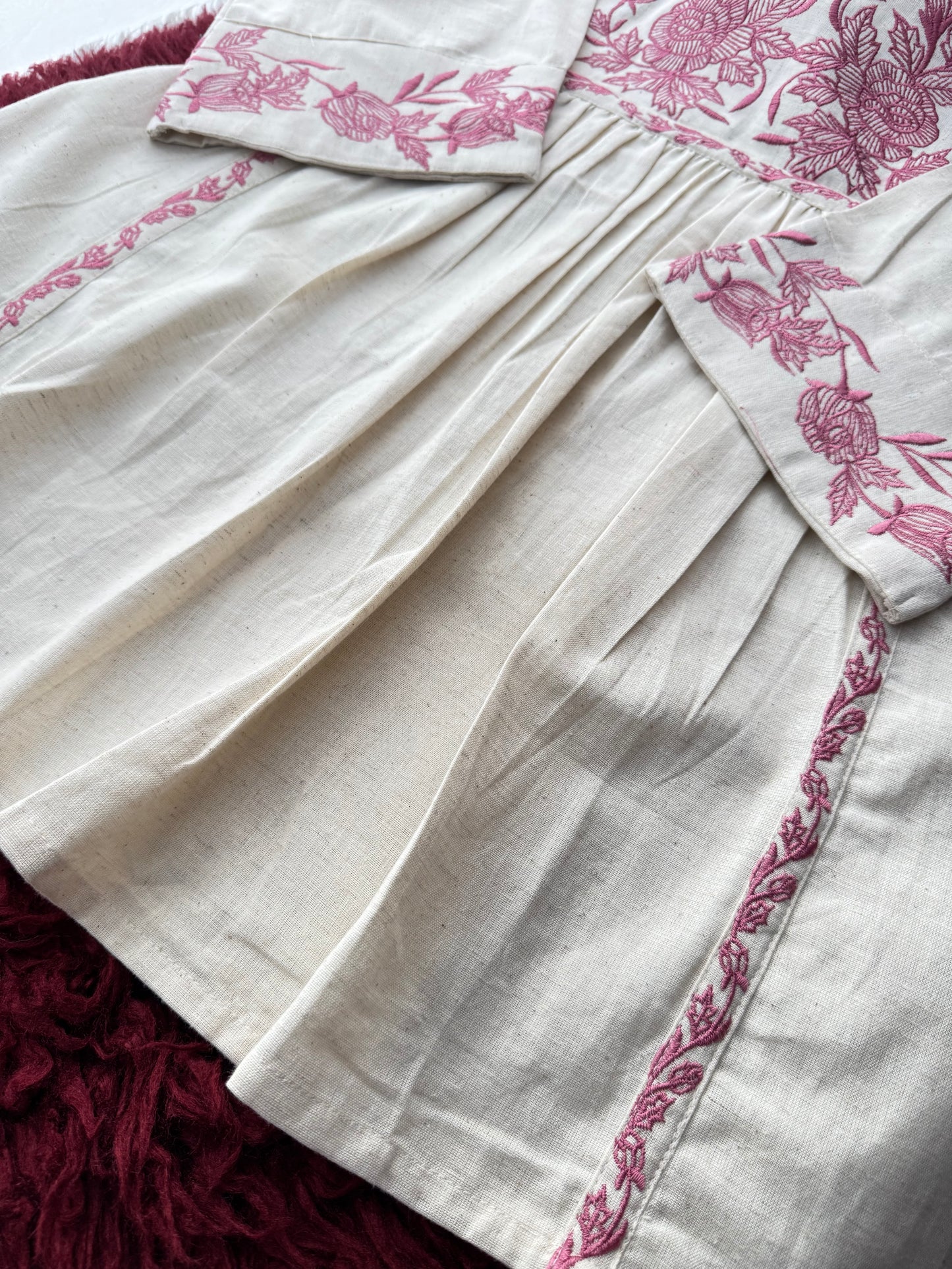 Off White Short Straight Embroidered Kurti for Women | Casual Office Wear Ethnic Tunic - Prisachi Official