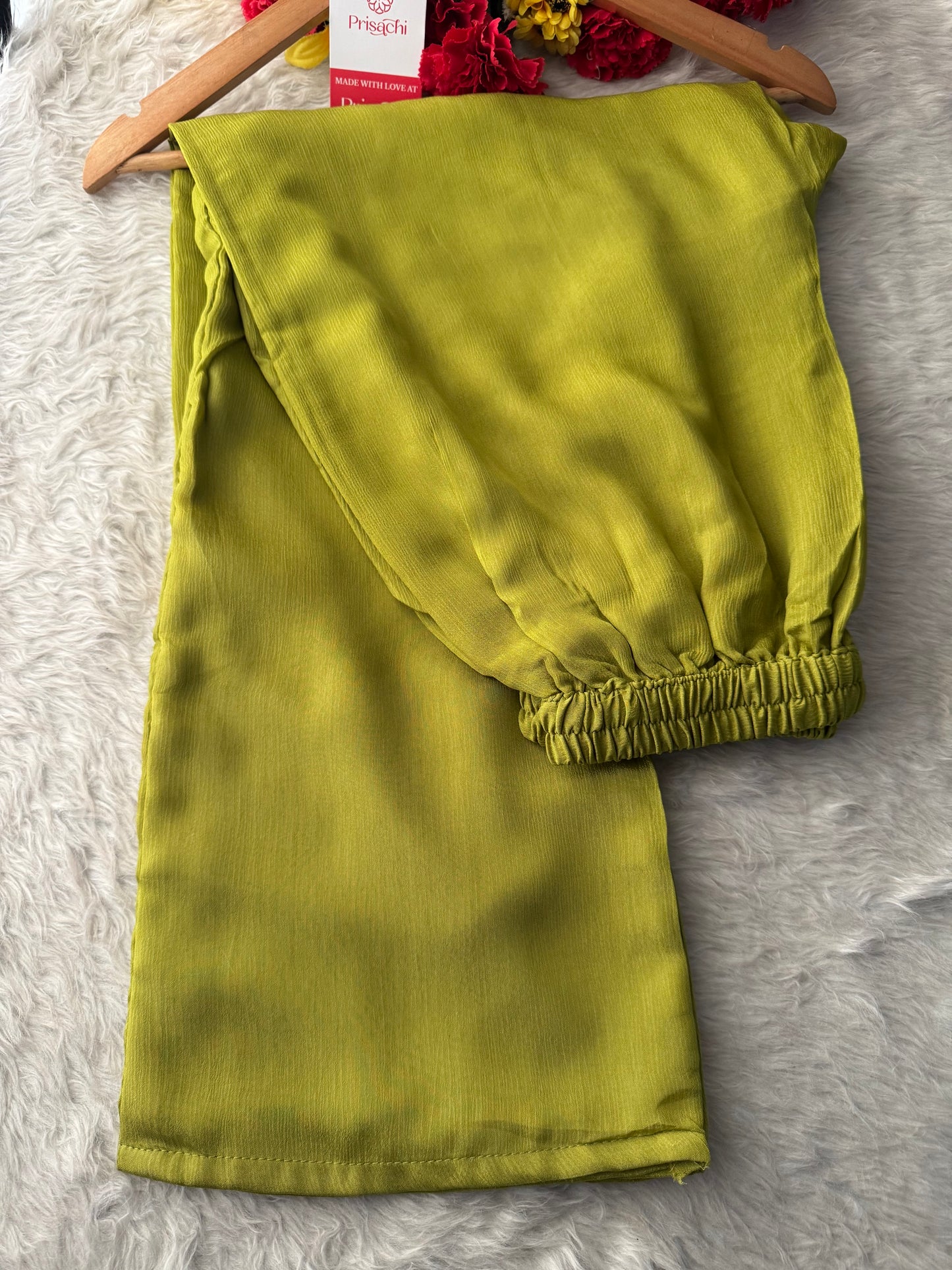 Green Designer Embroidered A-Line Kurta Set with Dupatta & Pants