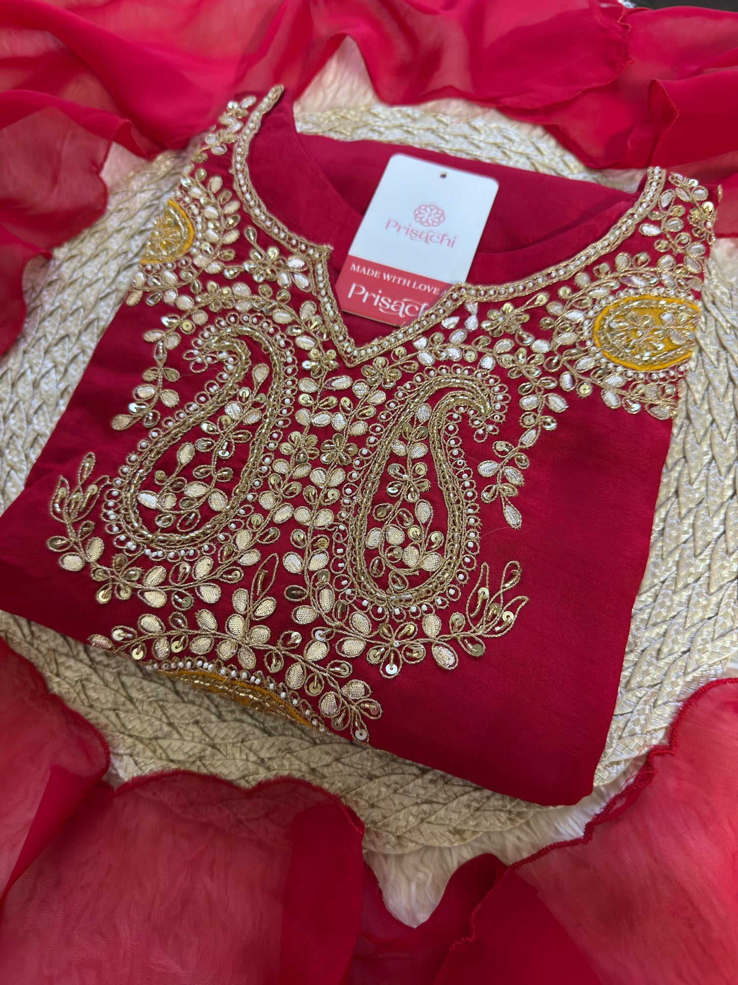 Prisachi Designer Embroidered kurta pant with dupatta