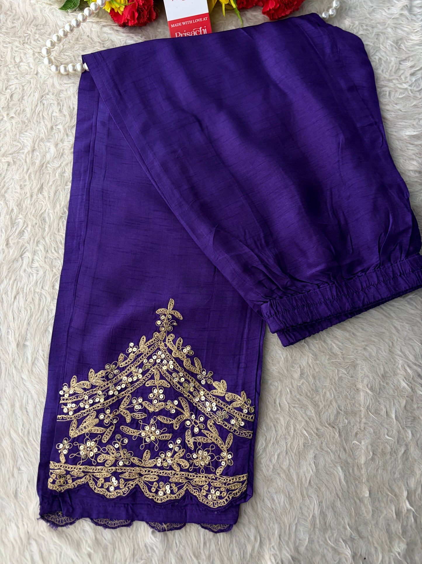 Purple Embroidered Ethnic Kurta Set With Multicolored Dupatta and Pants | Traditional Festive Wear Suit Set