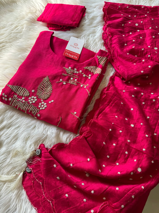 Designer Kurti set with Zardosi Work with duptta