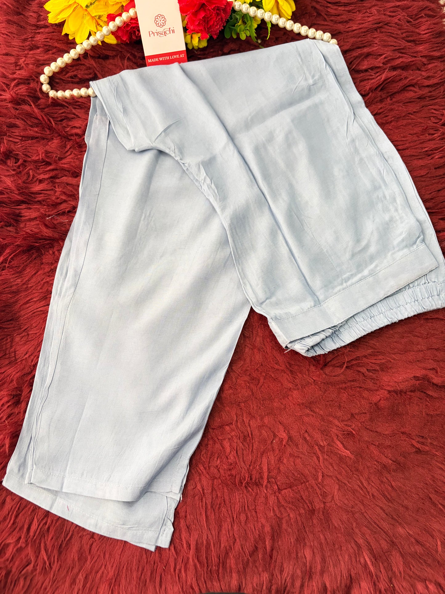 Pastel Blue Embroidered Kurta Set for Women with Straight Pants & Dupatta | Elegant Office & Daily Wear
