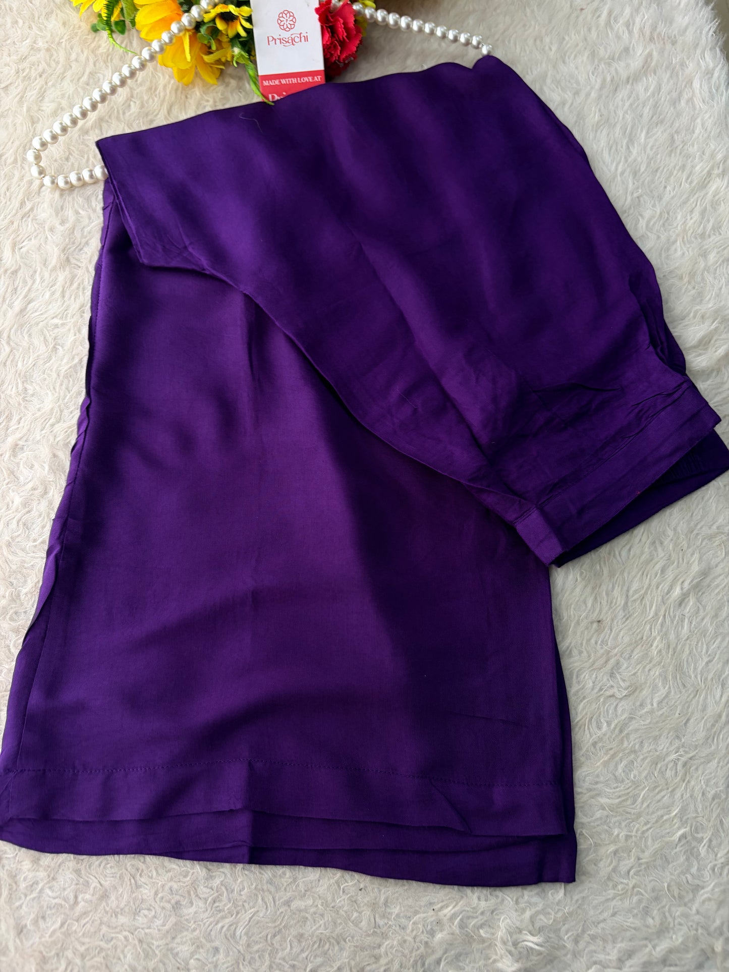 Purple Embroidered Kurta Set With Palazzo Pants & Dupatta For Women| Traditional, Festive & Party Wear