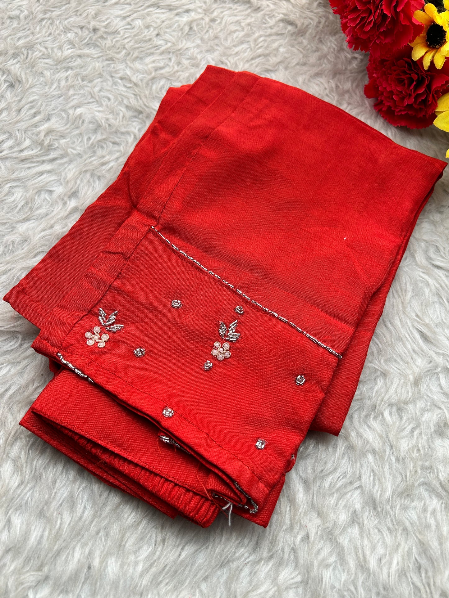 Orange Designer Zardozi Embroidered Ethnic Kurta Set with Pants & Dupatta for Women