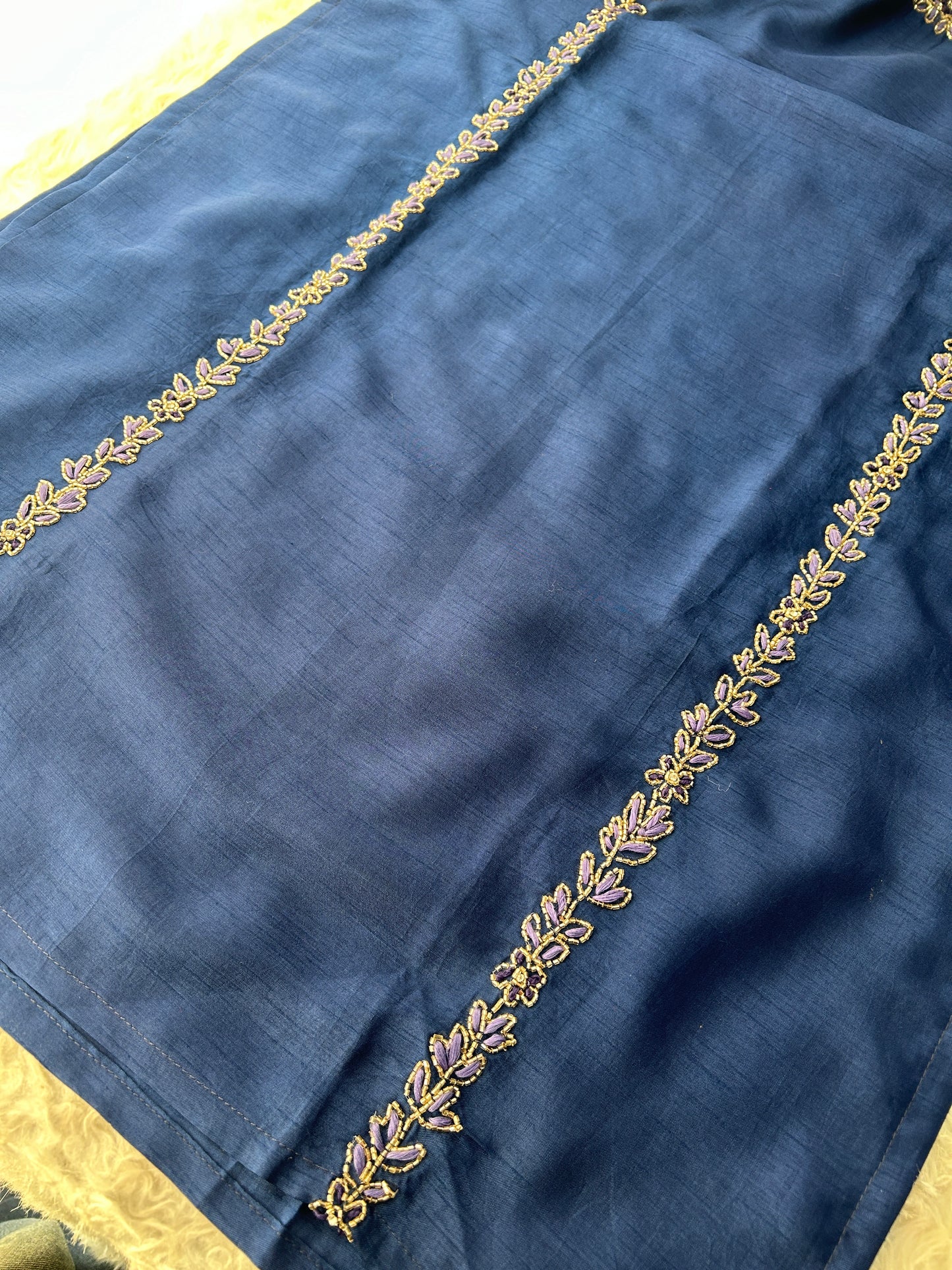 Navy Blue Embroidered Kurta Set with Pants & Dupatta | Traditional Ethnic Wear