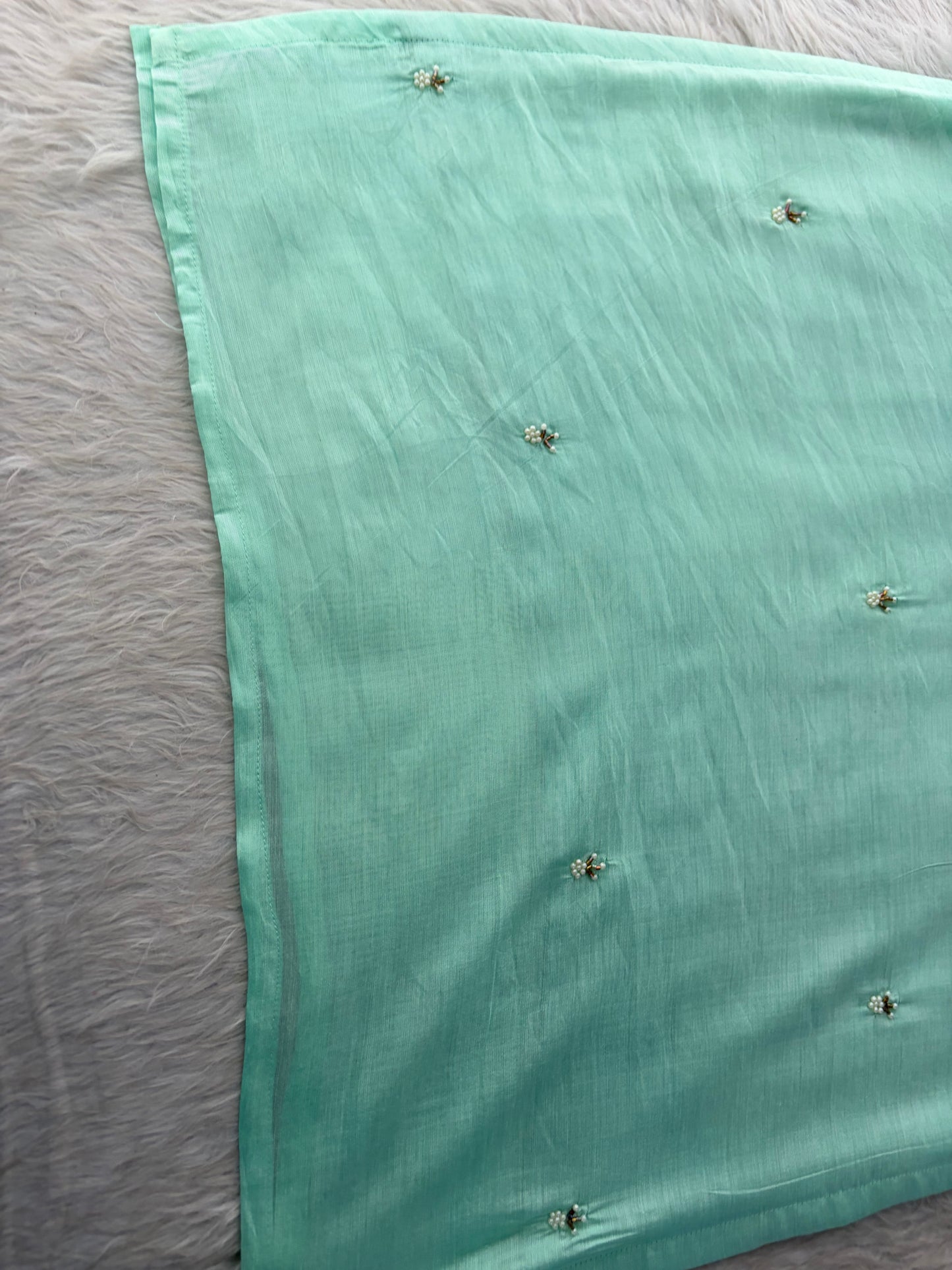 Mint Green Zardozi Embroidered Kurta Set for Women with Pants & Dupatta | Traditional Ethnic wear