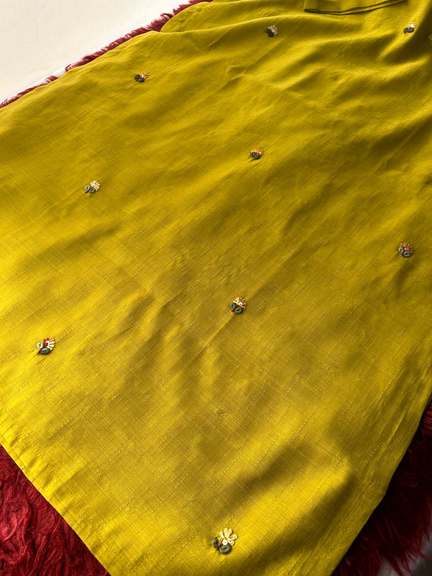 Mustard Yellow Thread Embroidered Ethnic Straight Long Kurti | Casual Office Daily Wear