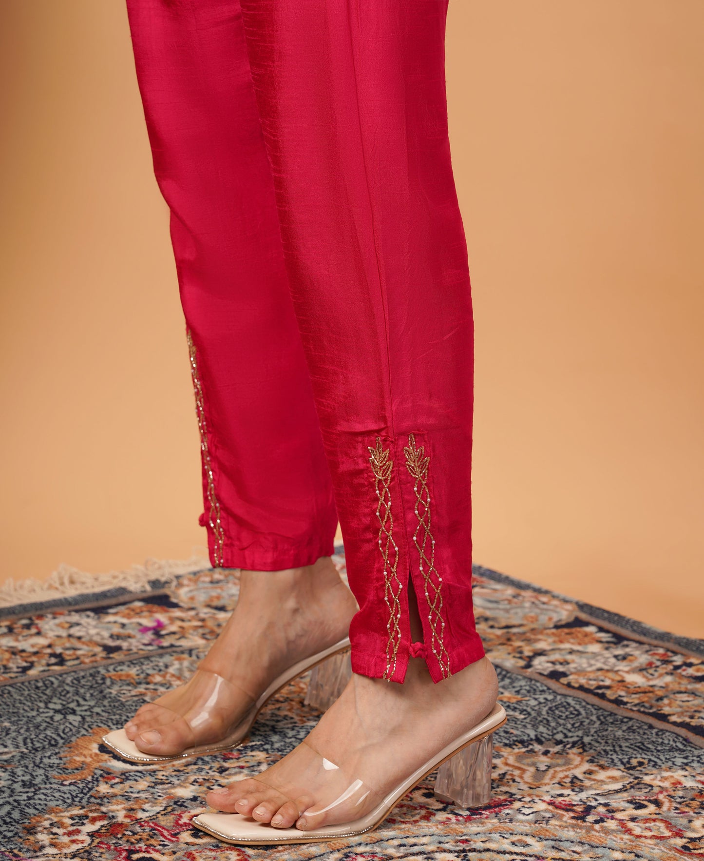 Pink Designer Embroidered kurta set with dupatta