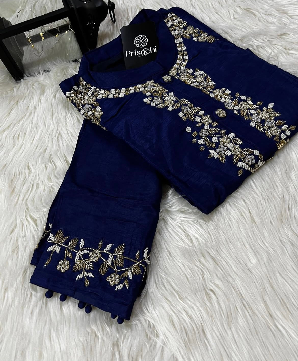 Designer Embroidered Ethnic kurta set with dupatta and pants - Prisachi Official