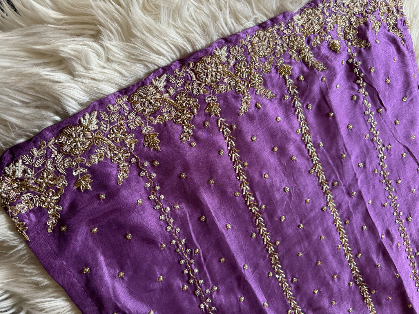 Purple Embroidered kurta set with dupatta