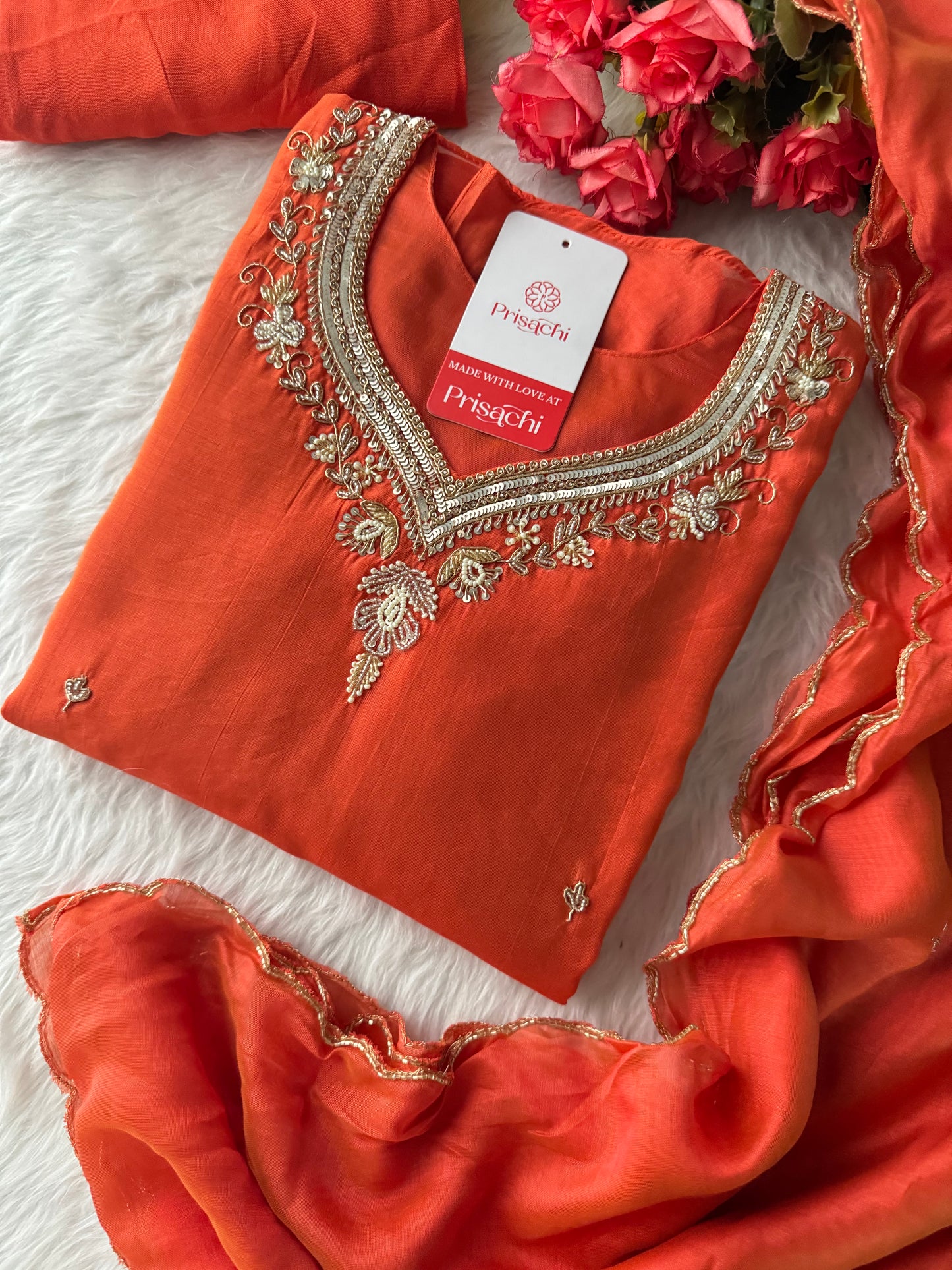 Prisachi A-line Kurta Set with comfy pant and dupatta for Women - Prisachi Official