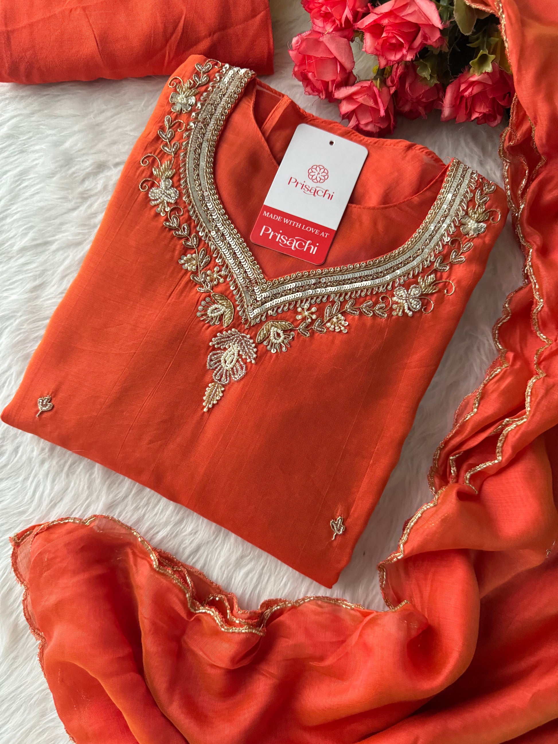 Prisachi A-line Kurta Set with comfy pant and dupatta for Women - Prisachi Official