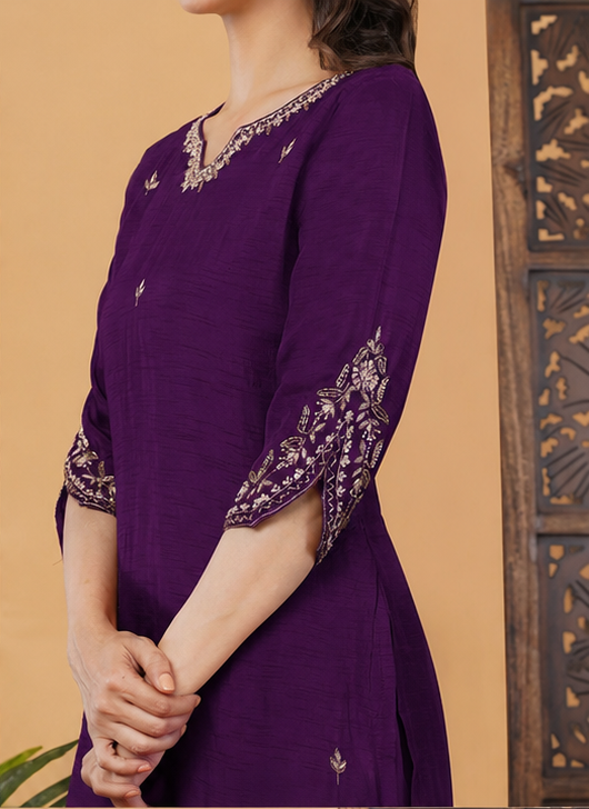 Designer Embroidered Kurta Set with Pants & Dupatta | Traditional Ethnic Suit Set