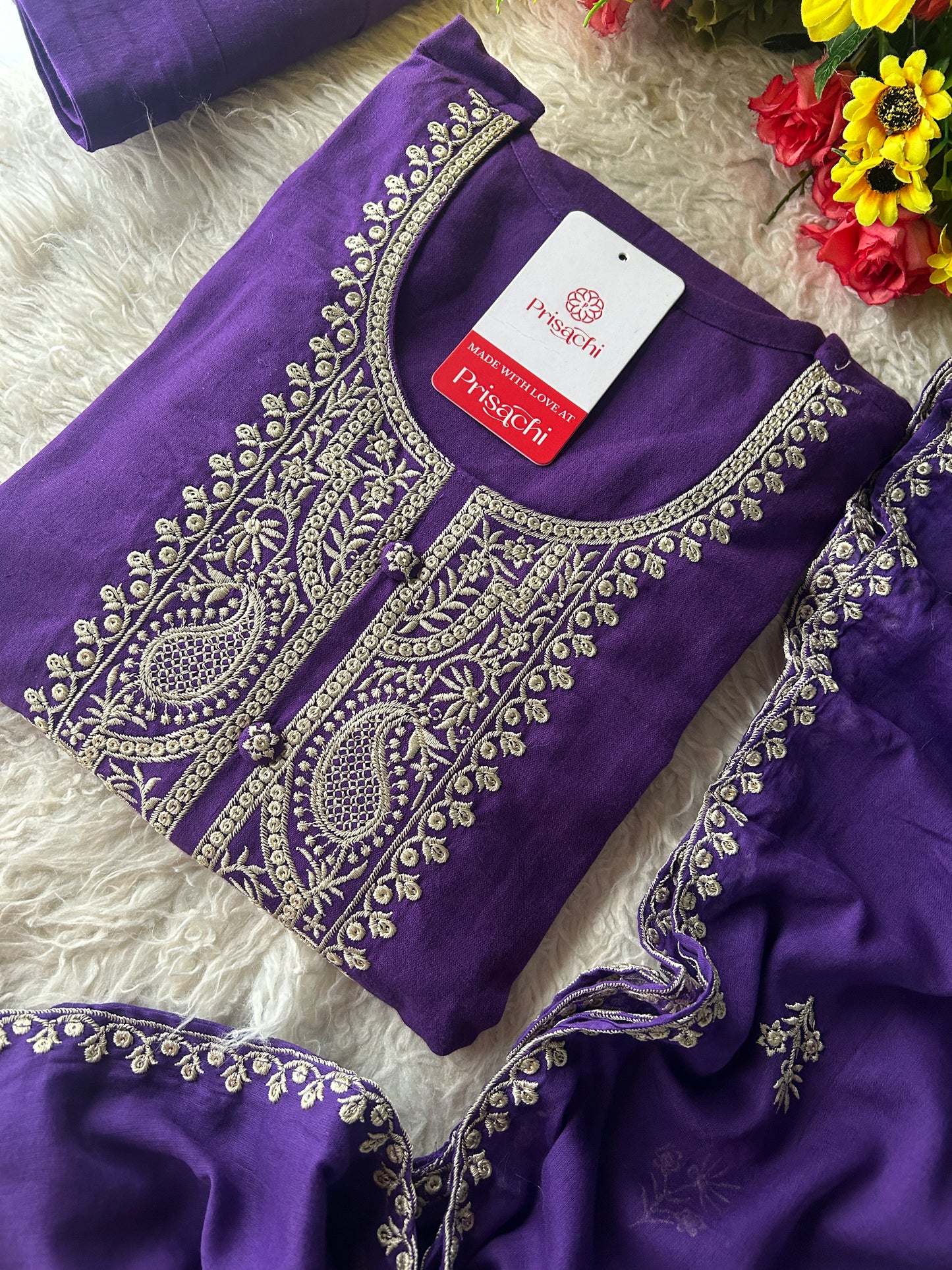 Purple kurta bottom  with dupatta