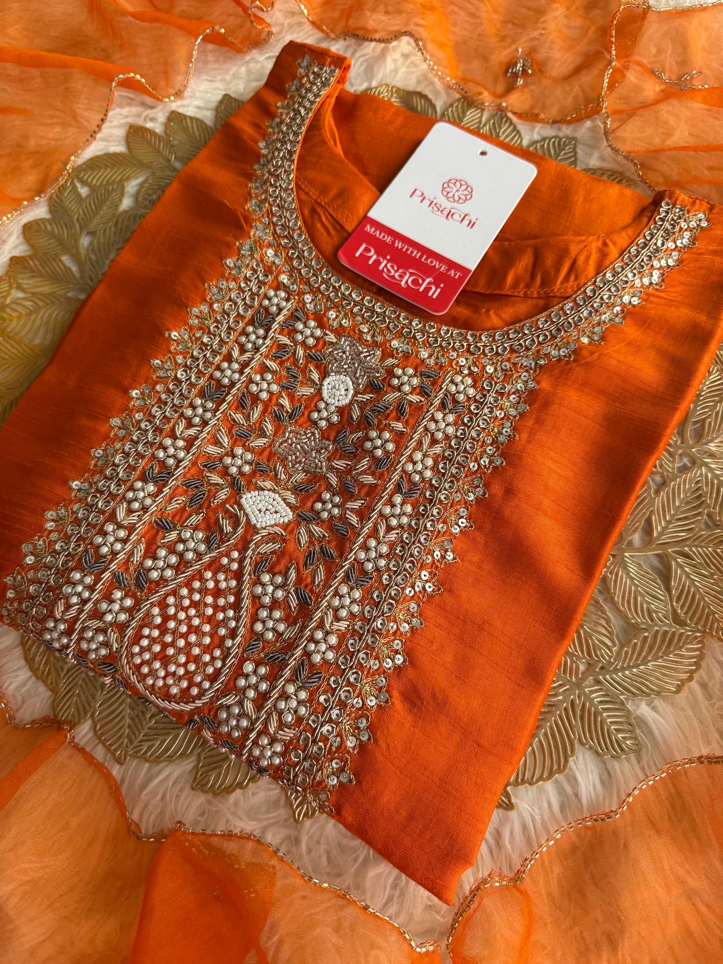 Designer embroidered kurta set with dupatta