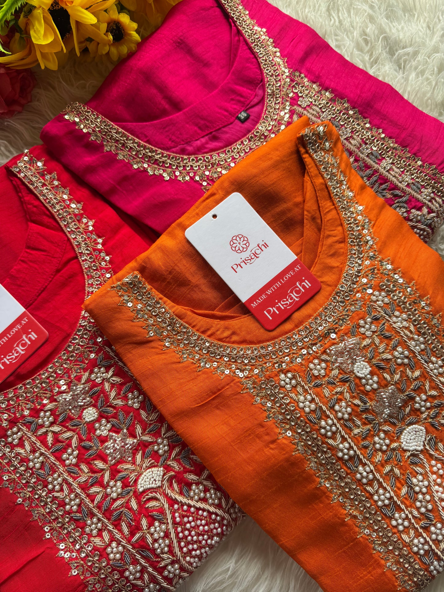 Designer embroidered kurta set with dupatta