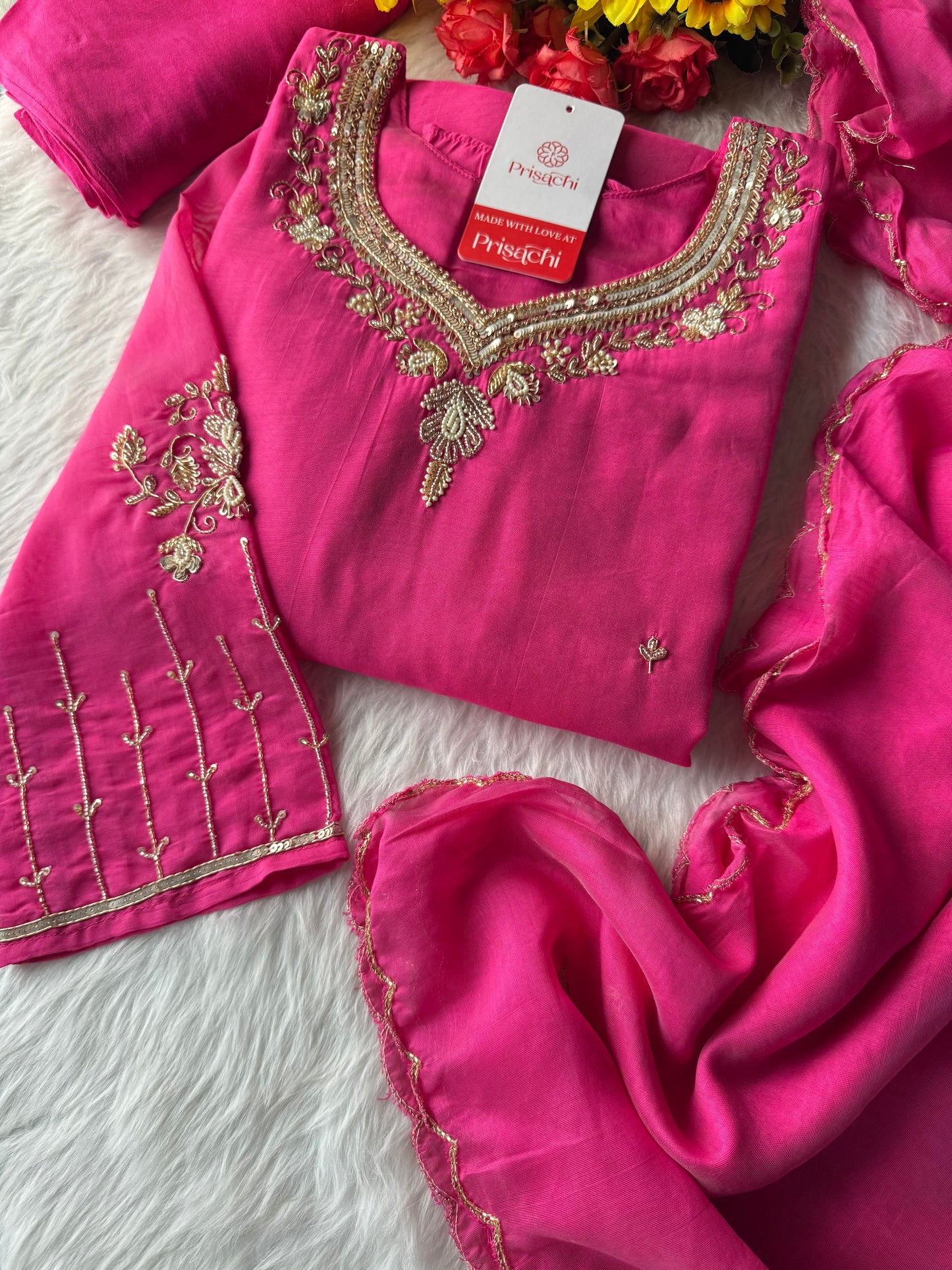 Prisachi A-line Kurta Set with comfy pant and dupatta for Women - Prisachi Official