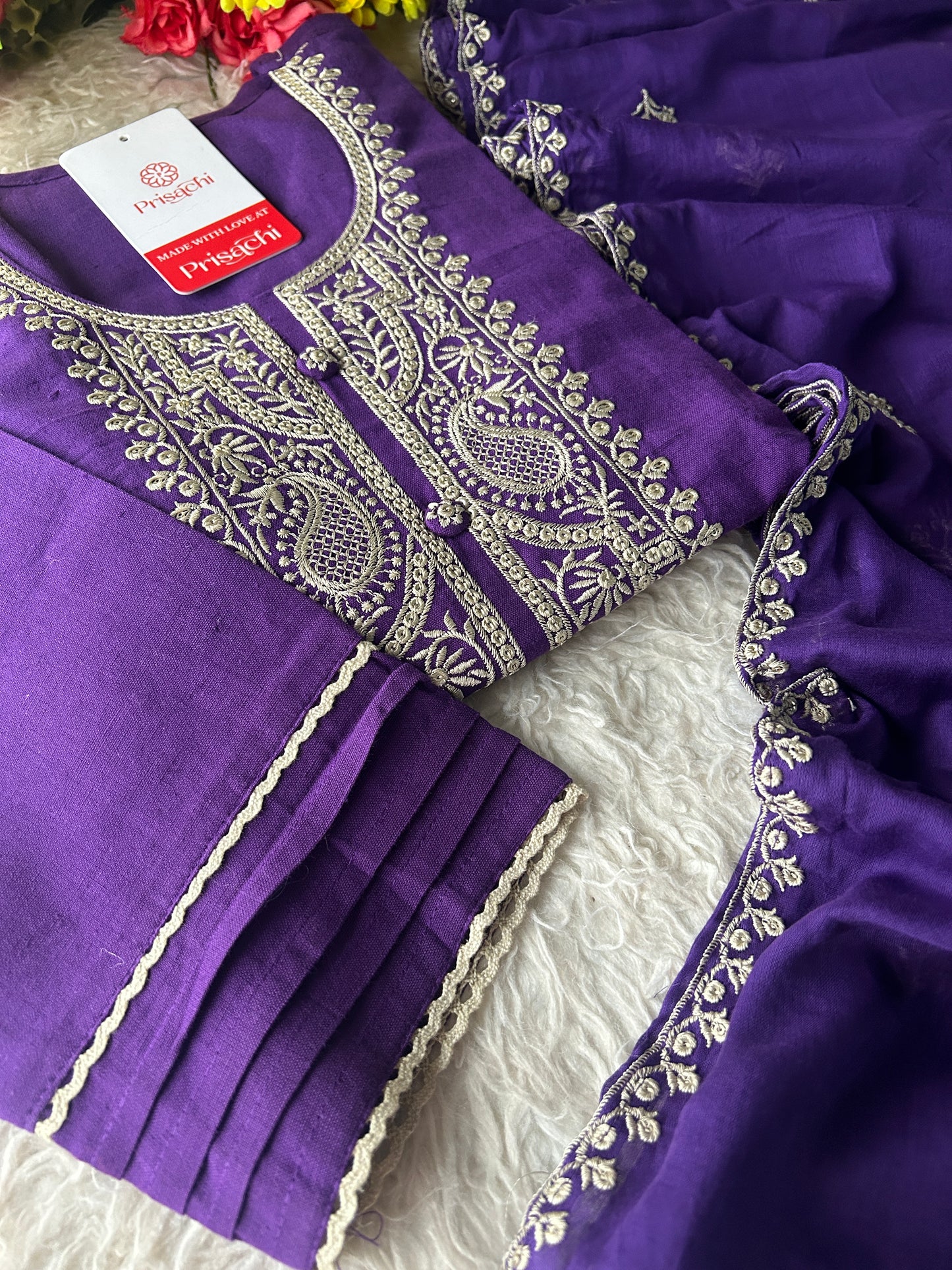 Purple kurta bottom  with dupatta