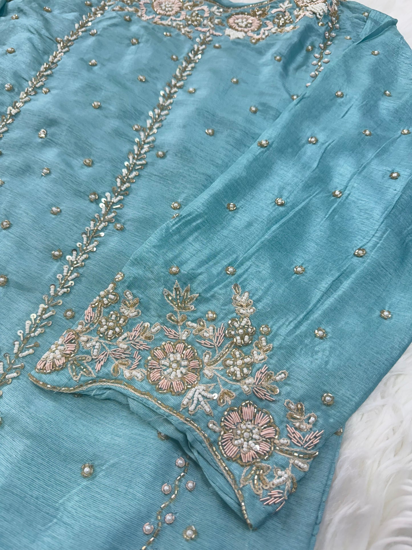 Purple Embroidered kurta set with dupatta