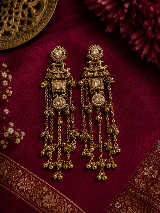 Designer Gold-Plated Kashmiri Jhumka Earrings for women