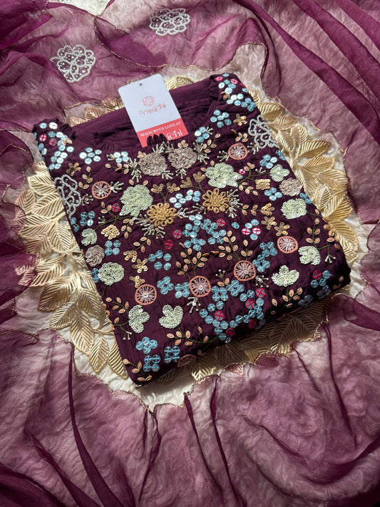 Desinger Embroidered kurta Bottom  with dupatta